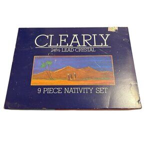 9-Piece 24% Lead Crystal Nativity Set By Clearly